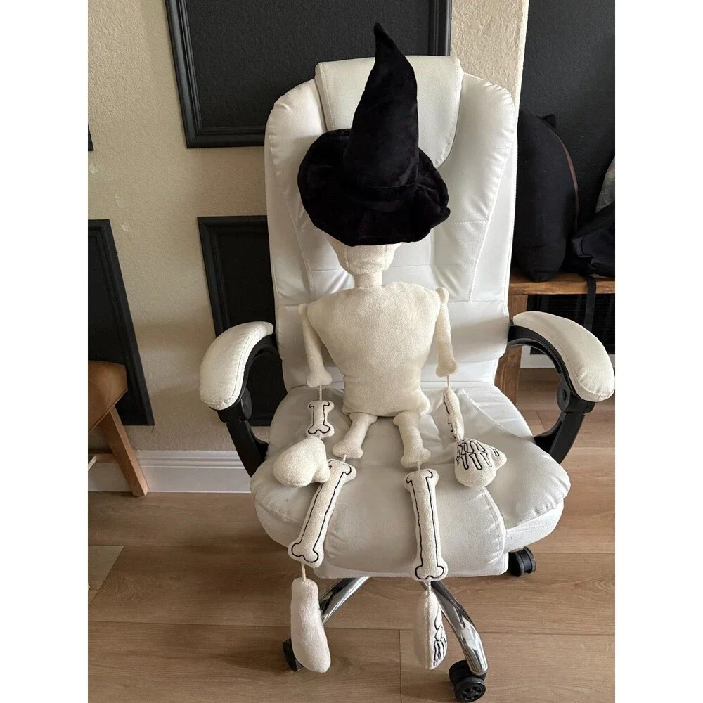 Pottery Barn Ms. Bones Shaped Decorative Pillow Skeleton Halloween